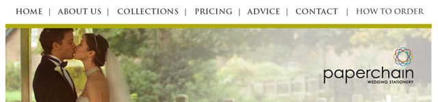 A screenshot of the Paperchain wedding stationery website